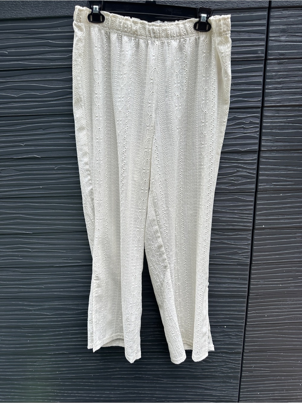 Dreaming of Jules Ivory Textured Wide Leg Pants Women’s L